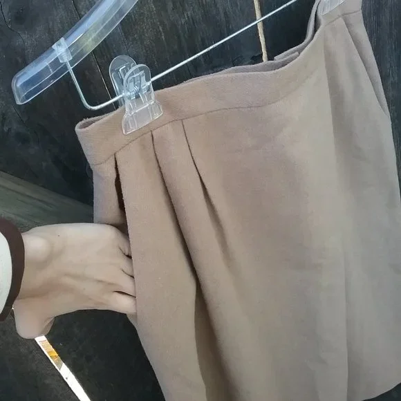 Vintage Wool Blend Tan/Camel Skirt Suit Light Academia Office